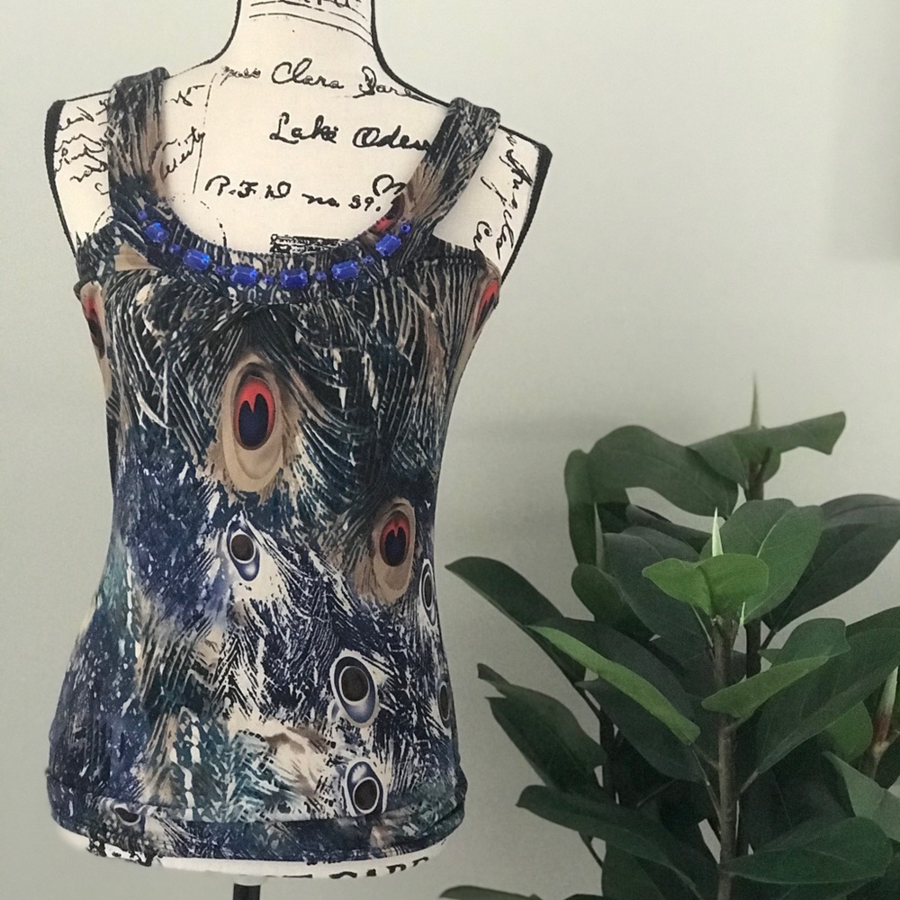 Body Central feather graphic tank top, medium - Picture 2 of 2